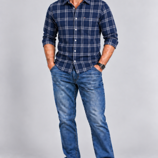 Navy Check Shirt